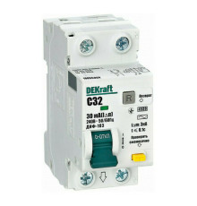 Дифавтомат DEKraft ДИФ-103 1P+N 32А (C) 4.5 кА, 30 мА ( AC ), 16055DEK