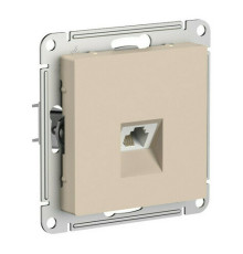 Розетка телефонная RJ11 Systeme Electric ATLASDESIGN, скрытый монтаж, песочный, ATN001281