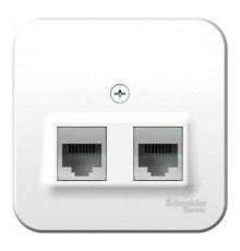 Розетка телефонная+компьютерная RJ11+RJ45 Systeme Electric BLANCA, открытый монтаж, белый, BLNIA045111