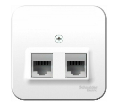Розетка телефонная+компьютерная RJ11+RJ45 Systeme Electric BLANCA, открытый монтаж, белый, BLNIA045111
