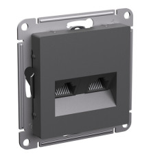 Розетка компьютерная 2xRJ45 Systeme Electric ATLASDESIGN, скрытый монтаж, базальт, ATN001485