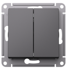 Systeme Electric AtlasDesign Базальт Выключатель 2-клавишный с самовозвратом, сх.5, 10АХ, механизм