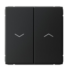 Выключатель для жалюзи 2-клавишный Systeme Electric ARTGALLERY, скрытый монтаж, карбон, GAL001019