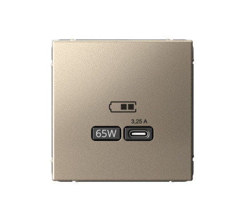 Розетка USB type C Systeme Electric ARTGALLERY, скрытый монтаж, шампань, GAL000527