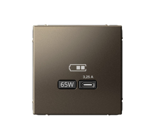 Розетка USB type C Systeme Electric ARTGALLERY, скрытый монтаж, мокко, GAL000627