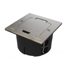 Systeme Elecrtic MultiDesk Античная латунь Лючок на 2 модуля IP44 с монтажной коробкой для стены, фальшпола, стола, тип MDK20