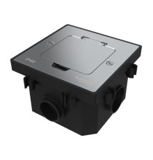 Systeme Elecrtic MultiDesk Серебро Лючок на 2 модуля IP44 с монтажной коробкой для бетонных полов, тип MDK20