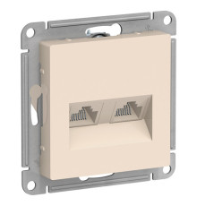 Розетка компьютерная 2xRJ45 Cat.5 Systeme Electric ATLASDESIGN, бежевый