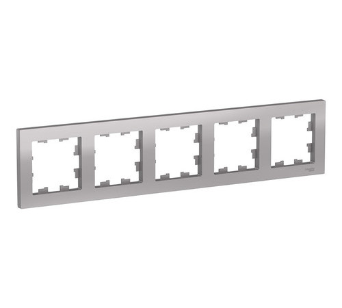 Рамка 5 постов Systeme Electric ATLASDESIGN, алюминий