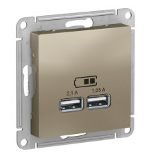 Розетка 2xUSB Systeme Electric ATLASDESIGN, шампань