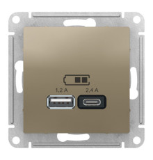 Розетка 2xUSB Systeme Electric ATLASDESIGN, шампань