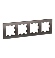 Рамка 4 поста Systeme Electric ATLASDESIGN, мокко