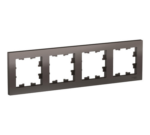 Рамка 4 поста Systeme Electric ATLASDESIGN, мокко