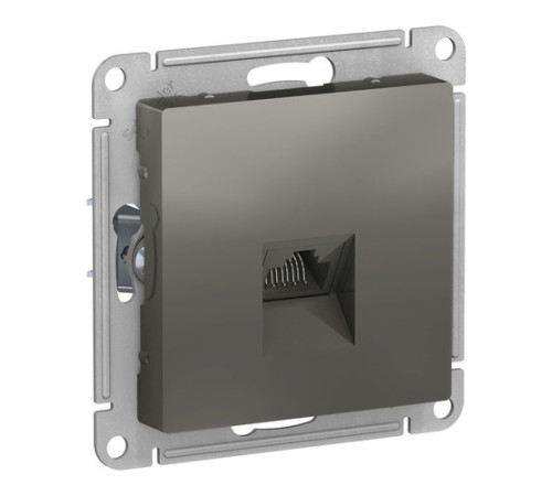 Розетка компьютерная 1xRJ45 Cat.5 Systeme Electric ATLASDESIGN, сталь