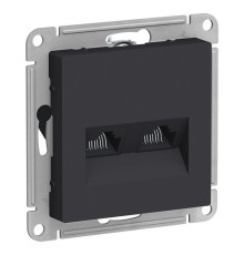 Розетка компьютерная 2xRJ45 Cat.5 Systeme Electric ATLASDESIGN, карбон