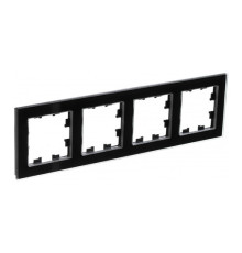 Рамка 4 поста Systeme Electric ATLASDESIGN NATURE стекло, черный (пластик)