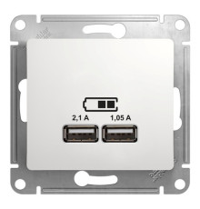 Розетка 2xUSB Systeme Electric GLOSSA, белый