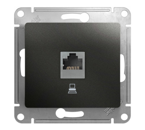 Розетка 1xRJ45 Cat.5 Systeme Electric GLOSSA, антрацит