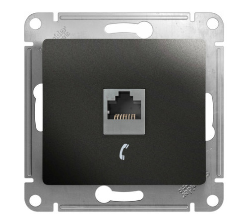 Розетка 1xRJ11 Systeme Electric GLOSSA, антрацит