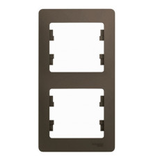 Рамка 2 поста Systeme Electric GLOSSA, вертикальная, шоколад