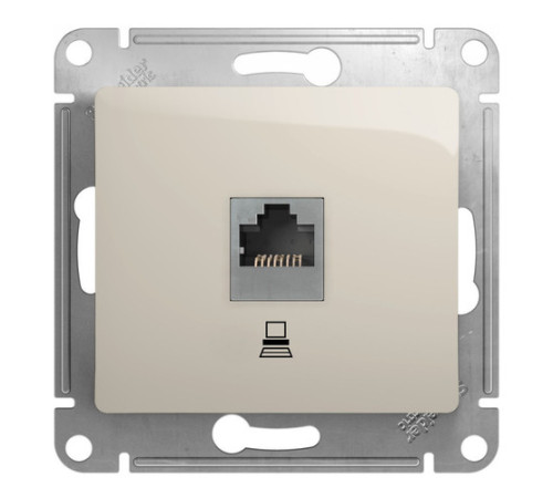 Розетка 1xRJ45 Cat.5 Systeme Electric GLOSSA, молочный