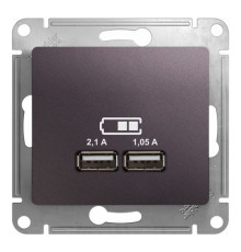 Розетка 2xUSB Systeme Electric GLOSSA, сиреневый туман