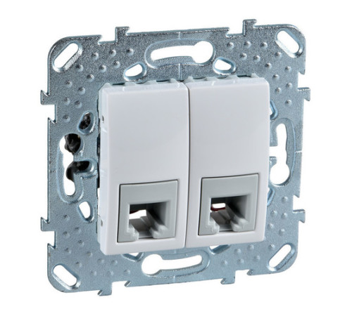 Розетка 2xRJ11 Schneider Electric UNICA, белый