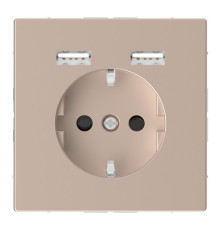 Розетка с USB Schneider Electric MERTEN D-LIFE, скрытый монтаж, с заземлением, шампань