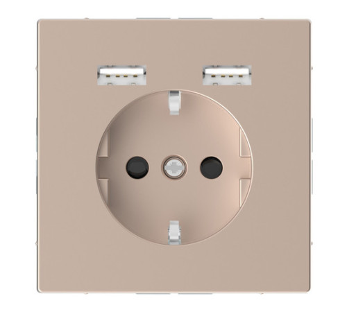Розетка с USB Schneider Electric MERTEN D-LIFE, скрытый монтаж, с заземлением, шампань