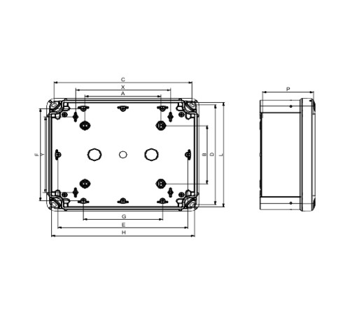 ПЛАСТ.КОРОБКА PK-UL IP66 89x89x54