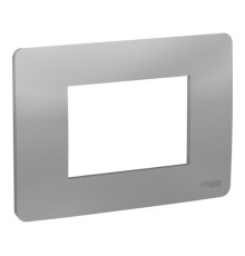 Рамка 3 модуля Schneider Electric UNICA MODULAR, горизонтальная, алюминий