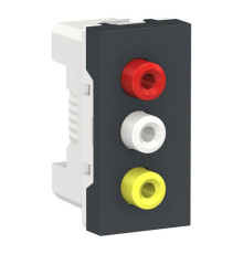 UNICA MODULAR РОЗЕТКА 3 RCA, 2 модуля, АНТРАЦИТ