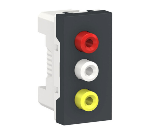 UNICA MODULAR РОЗЕТКА 3 RCA, 2 модуля, АНТРАЦИТ