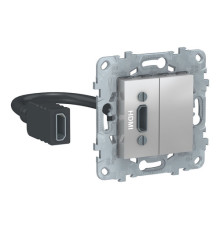 Розетка HDMI Schneider Electric UNICA NEW, алюминий