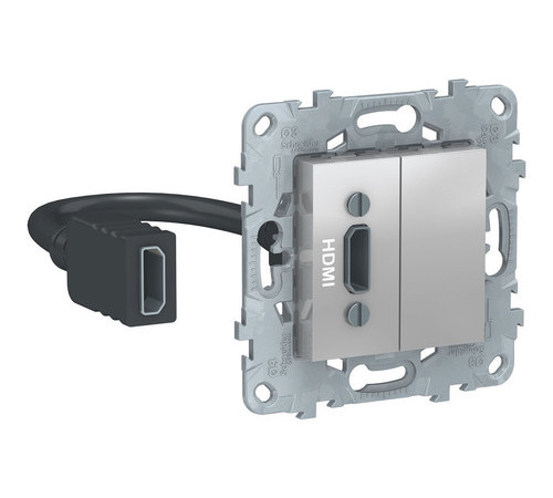 Розетка HDMI Schneider Electric UNICA NEW, алюминий