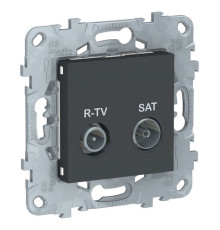 Розетка TV-FM-SAT Schneider Electric UNICA NEW, проходная, антрацит