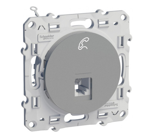 Розетка 1xRJ12 Schneider Electric ODACE, алюминий