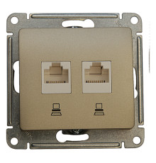 Розетка двойная компьютерная RJ45 Cat.5 Systeme Electric GLOSSA, титан