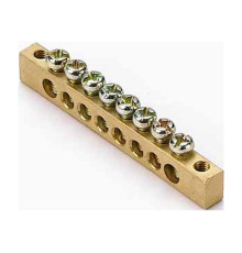 Шина нулевая 8 групп//крепеж по краям, сеч. 6x9 м