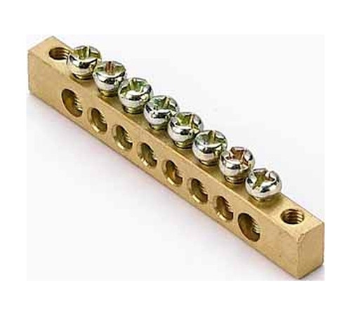 Шина нулевая 8 групп//крепеж по краям, сеч. 6x9 м