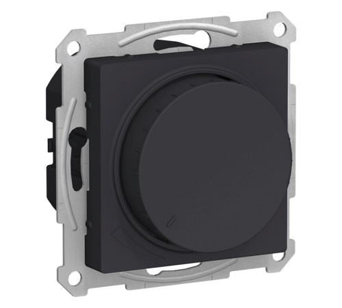 Светорегулятор (диммер) 10-400 Вт/ВА, для LED 3-150 Вт/ВА поворотно-нажимной, ATLASDESIGN, карбон