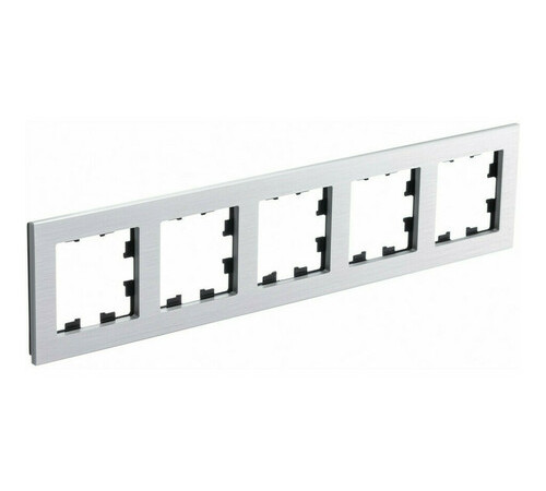 Рамка 5 постов Systeme Electric ATLASDESIGN NATURE, серебро