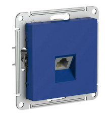 Розетка телефонная RJ11 Systeme Electric ATLASDESIGN, скрытый монтаж, аквамарин, ATN001181