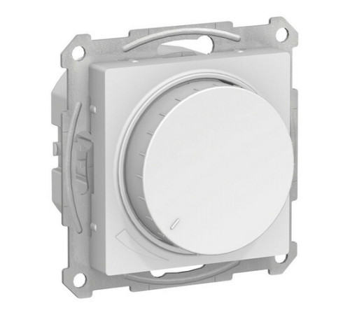 Светорегулятор (диммер) 10-400 Вт/ВА, для LED 3-150 Вт/ВА поворотно-нажимной, ATLASDESIGN, белый