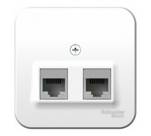 Розетка компьютерная 2xRJ45 Systeme Electric BLANCA, открытый монтаж, белый, BLNIA045451