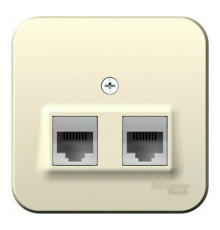 Розетка телефонная+компьютерная RJ11+RJ45 Systeme Electric BLANCA, открытый монтаж, молочный, BLNIA045112
