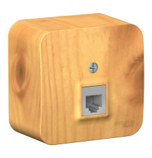 Розетка телефонная RJ11 Systeme Electric BLANCA, открытый монтаж, ясень, BLNIA011005