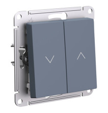 Выключатель для жалюзи 2-клавишный Systeme Electric ATLASDESIGN, скрытый монтаж, грифель, ATN000719