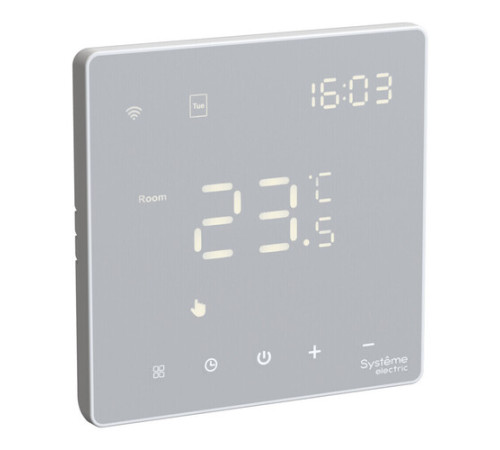 Терморегулятор программируемый с Wi-Fi, 16А Systeme Electric ARTGALLERY, скрытый монтаж, моноблочный, белый