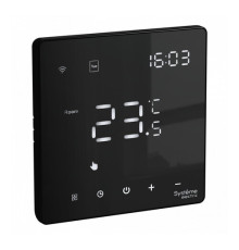 Терморегулятор программируемый с Wi-Fi, 16А Systeme Electric ARTGALLERY, скрытый монтаж, моноблочный, карбон